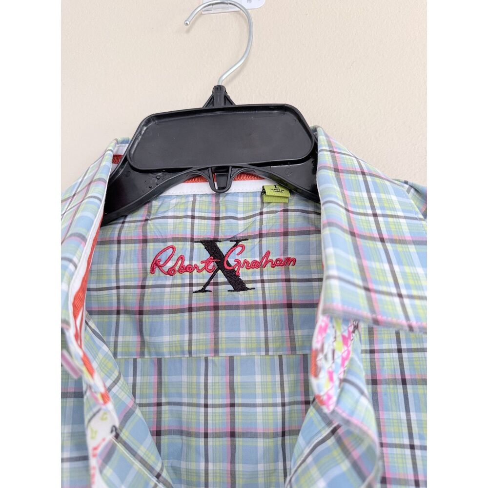 Robert Graham Button Up Shirt Men's Large Plaid Knowledge Wisdom Truth Patch - Picture 5 of 9